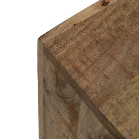 Mueble de TV modular de mango y hierro, detalle de la madera