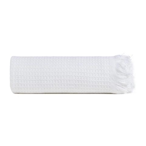 Plaid Panal blanco de algodón reciclado — vista completa