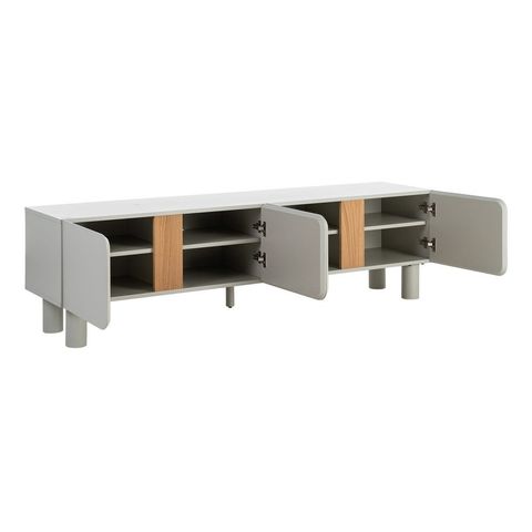 Mueble de TV Malta taupe, interior abierto