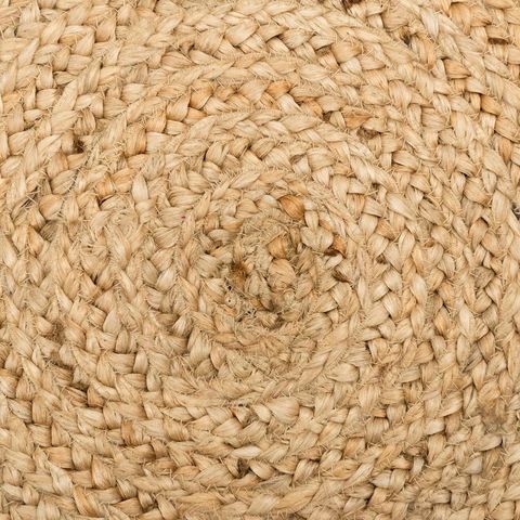 Alfombra circular de yute natural — detalle