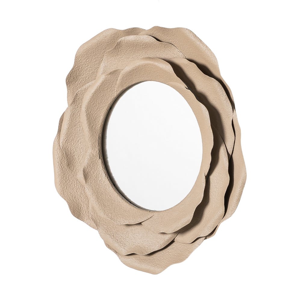 Espejo beige de marco ondulado