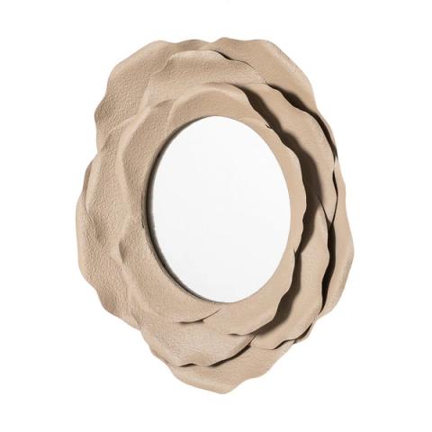 Espejo beige de marco ondulado