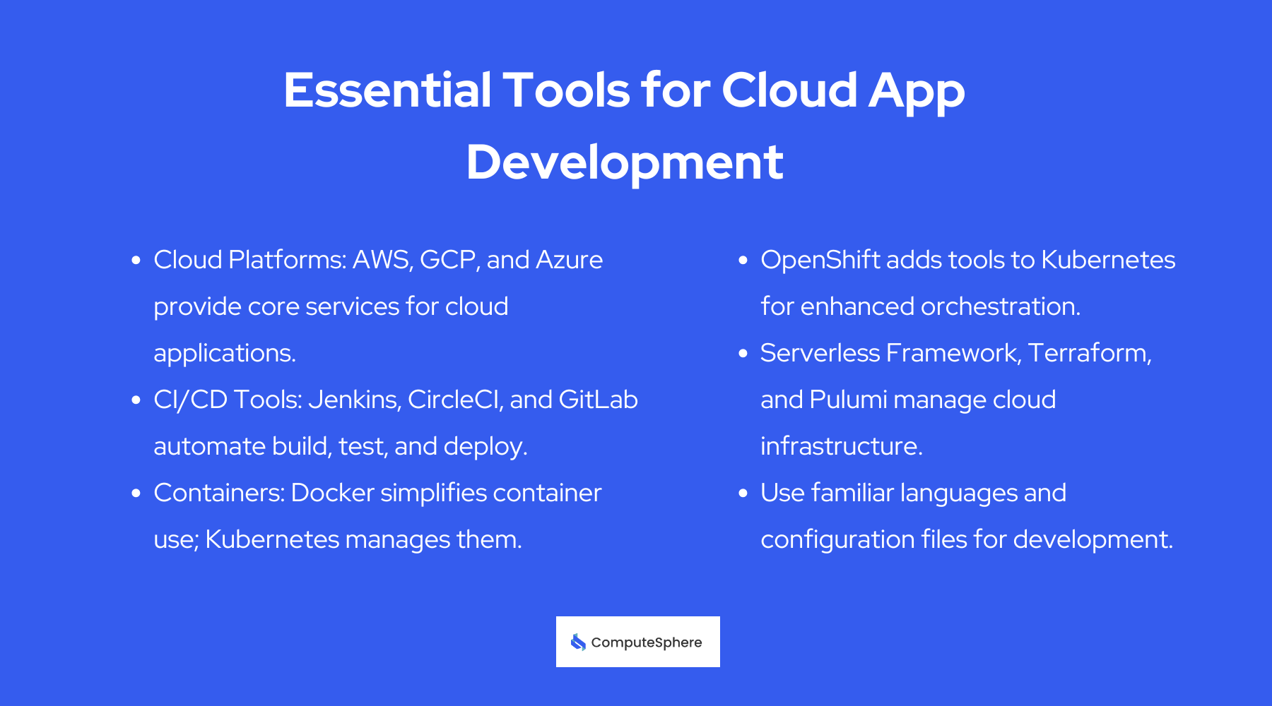 Tools for Cloud App Development