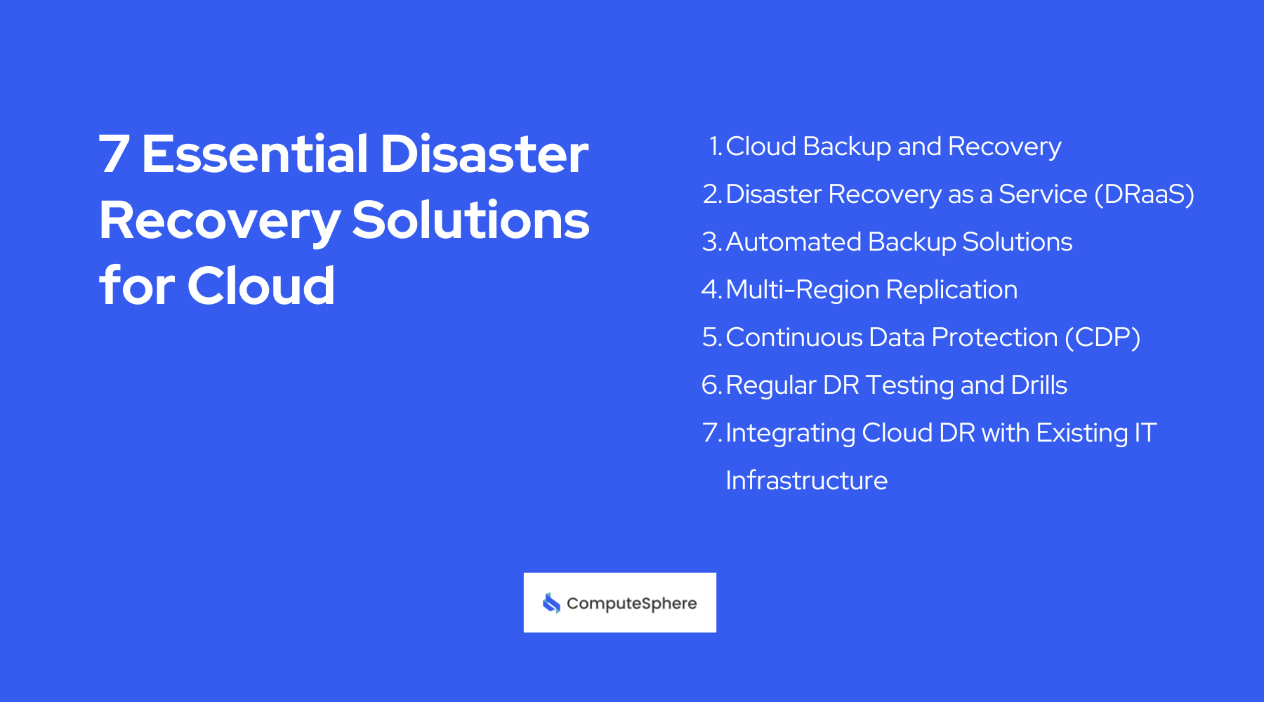 Essential Disaster Recovery Solutions for Cloud