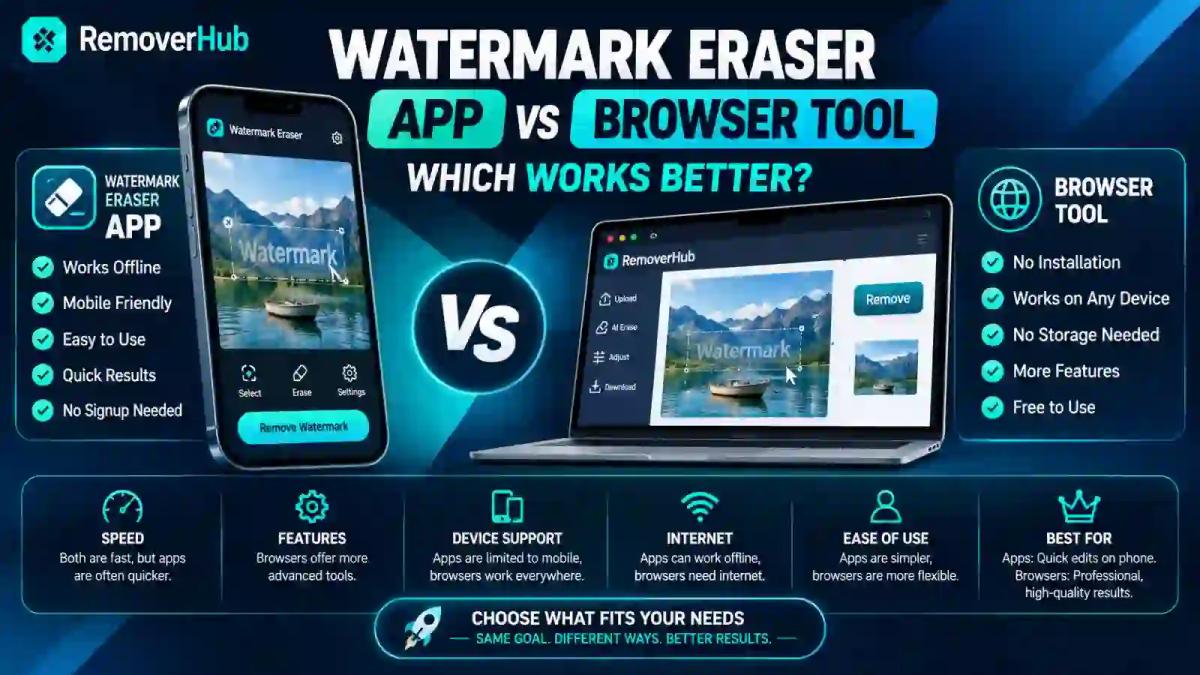 Watermark Eraser App vs Browser Tool: Which Works Better?