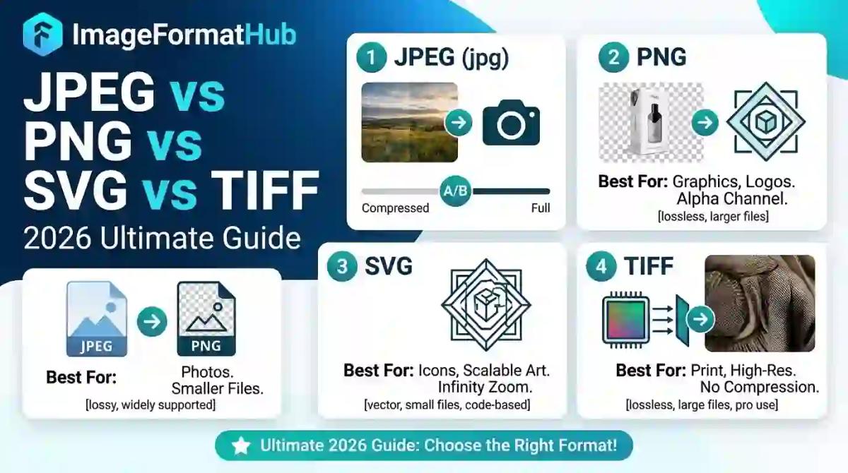 JPEG vs PNG vs SVG vs TIFF: Best Image Format Guide (2026)