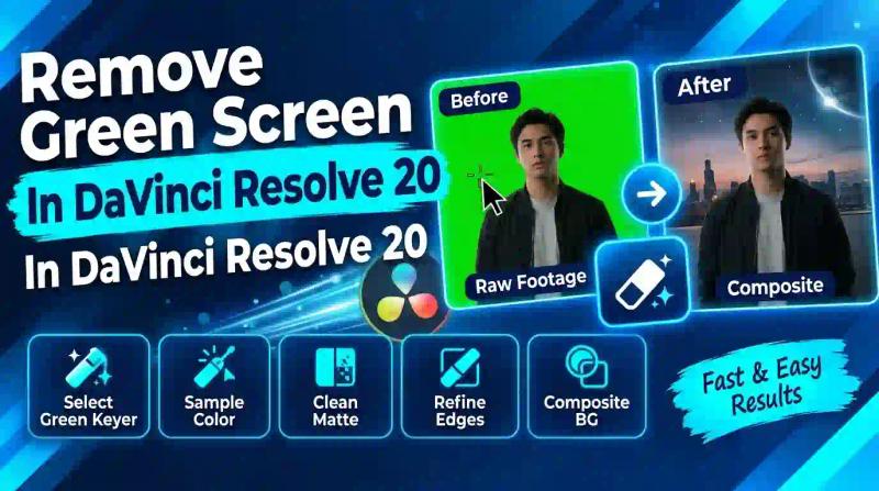 Remove Green Screen in DaVinci Resolve 20