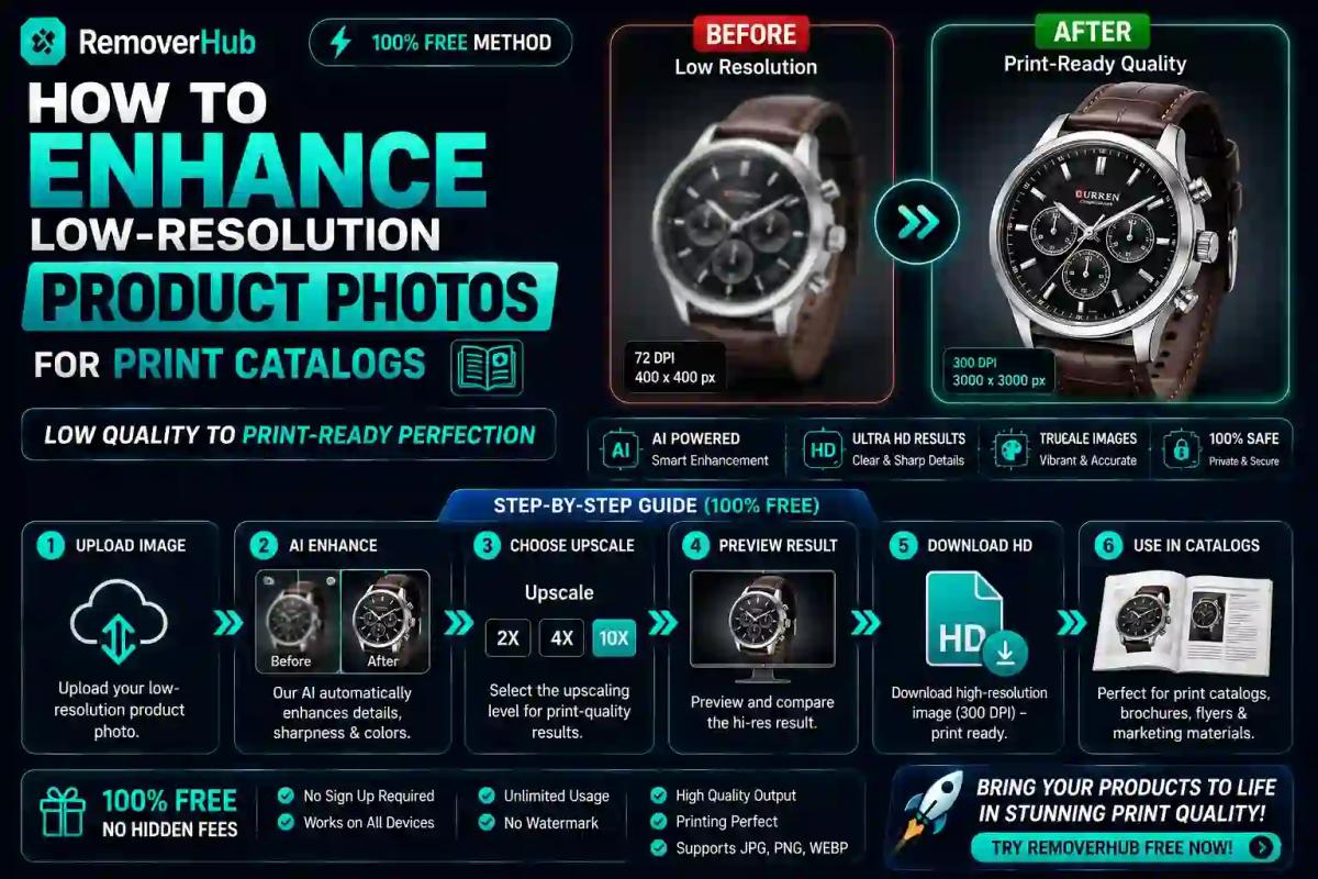 How to Enhance Low-Resolution Product Photos for Print Catalogs