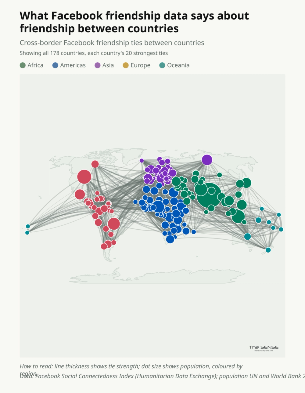 The global friendship map based on Facebook friendship connections. enemy vs friend countries