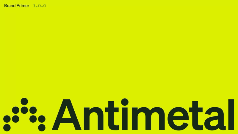 A slideshow gallery flipping through the brand primer BSDi created for Antimetal