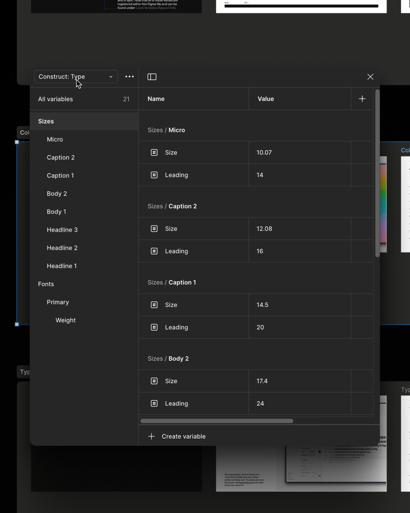 Construct design system framework in Figma
