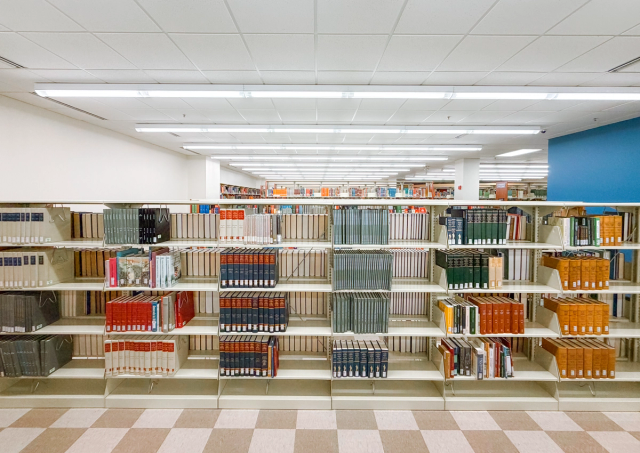 Library imagery that grounded the visual approach for anthropic.com.