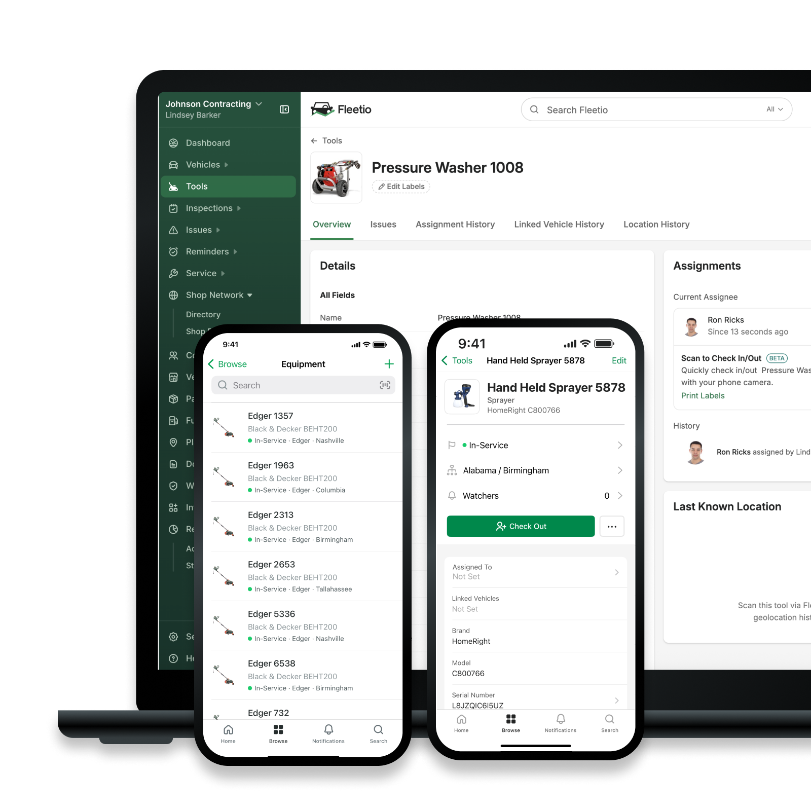 Fleetio's tool and equipment management software