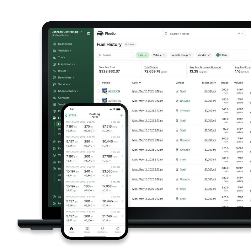 Fleetio's fleet management software
