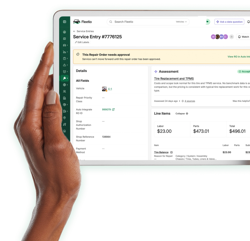 Fleetio displaying standardized workflows and approval rules across locations.