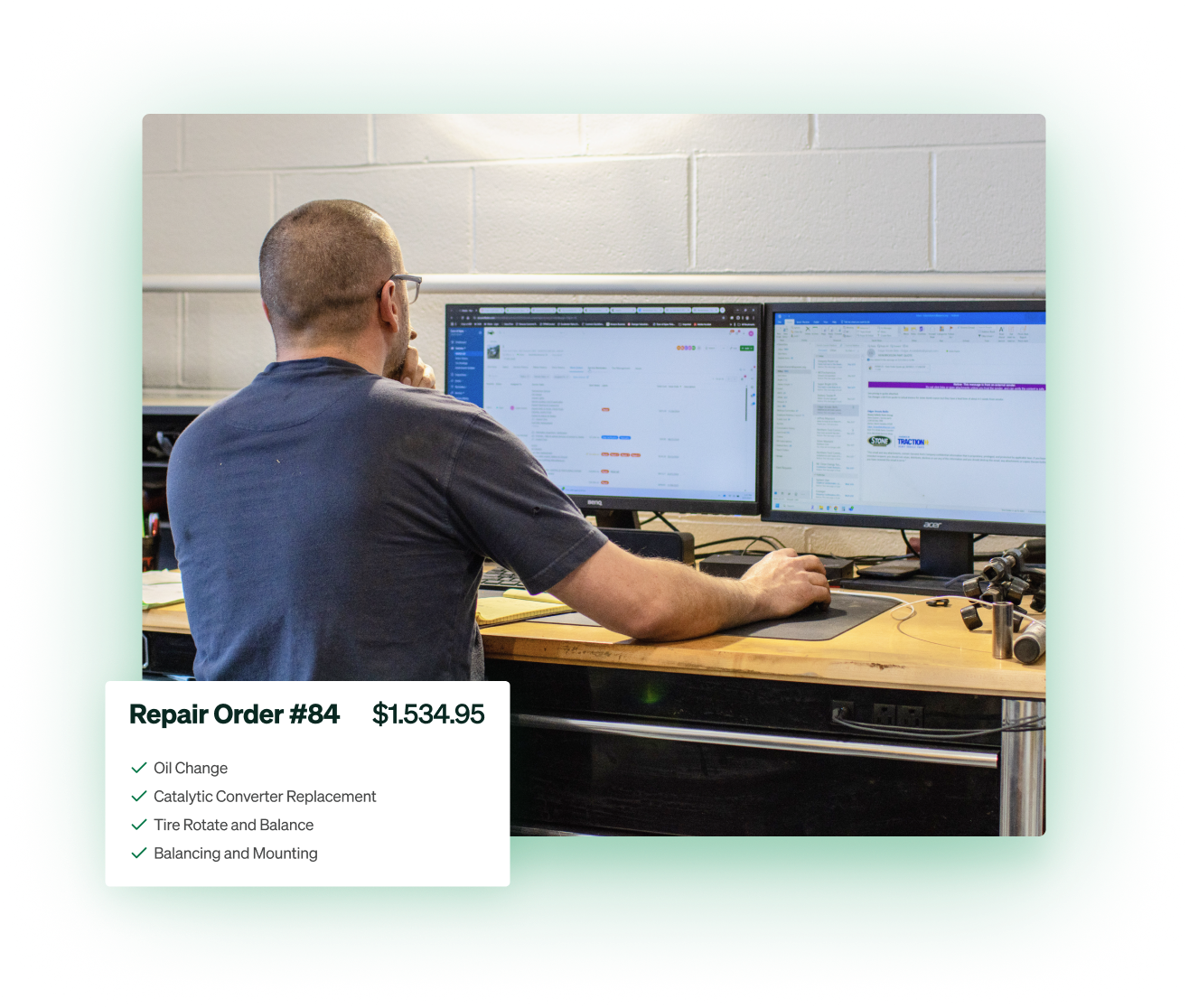 Repair Order cost with man using Fleetio Tracking Software