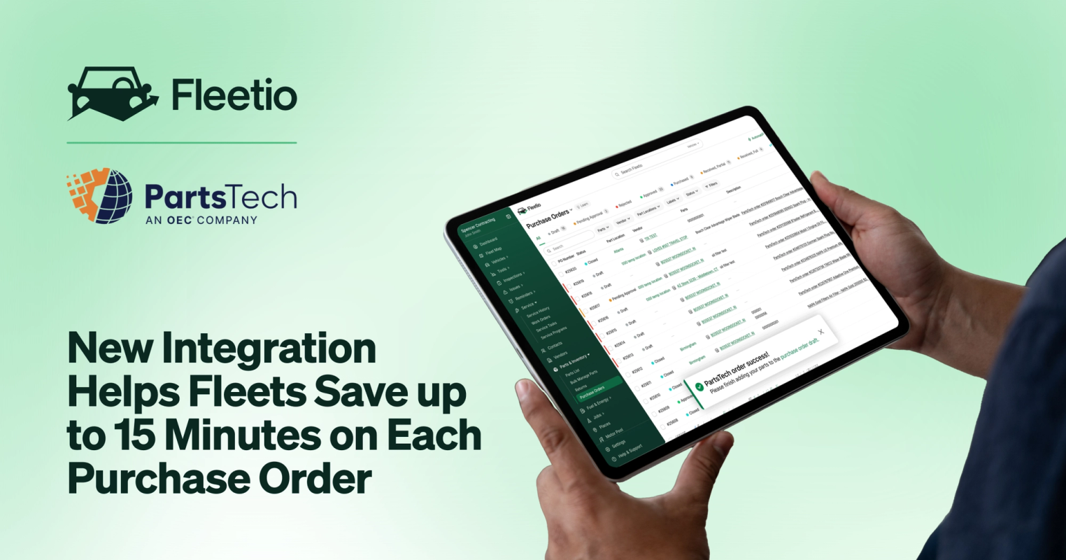 Fleetio Launches PartsTech Integration, Helping Fleets Save up to 15 Minutes on Each Purchase Order