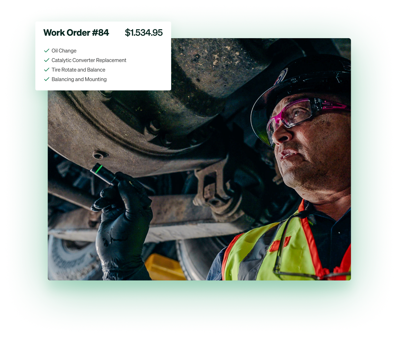 Work Order cost image with man maintaining engine