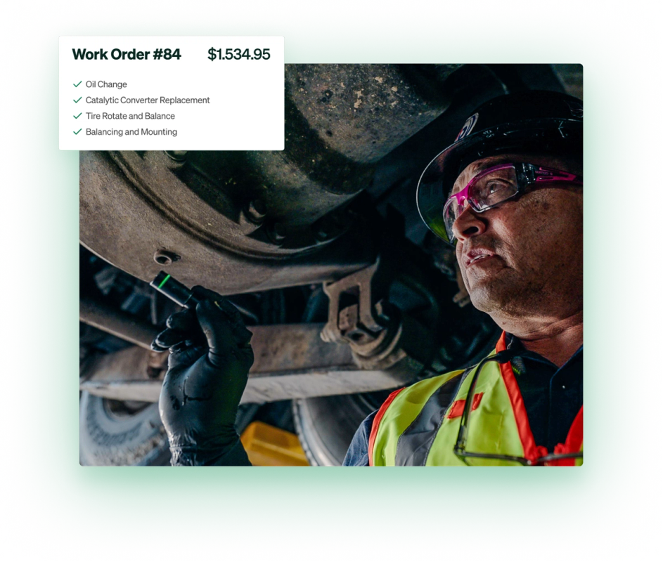 Work Order cost image with man maintaining engine