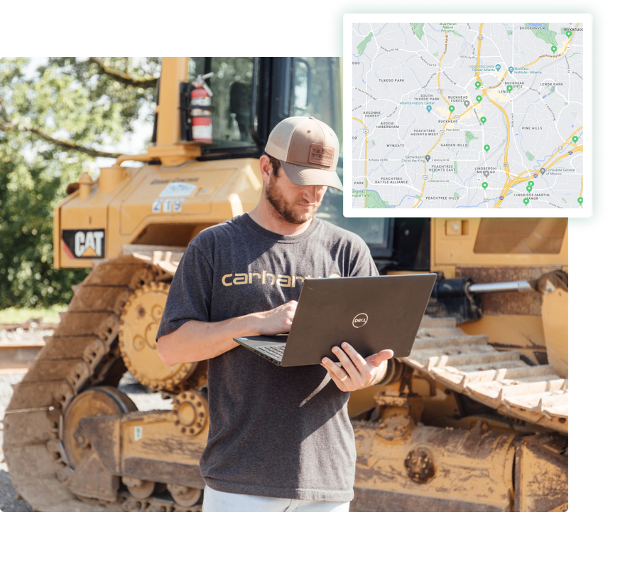 A technician using Fleetio Go to complete a work order at a branch location.