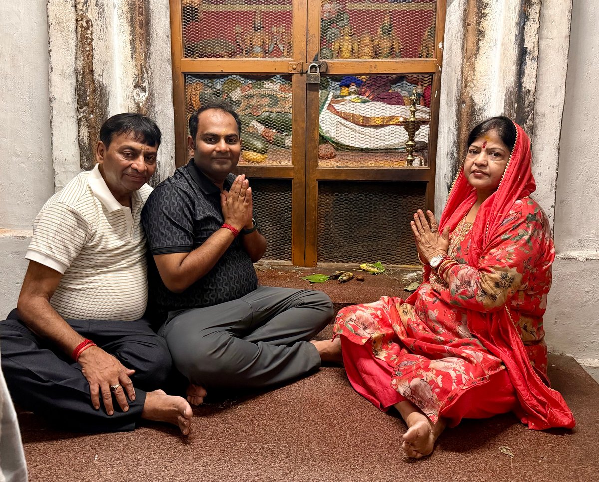 Sitting before the shrine