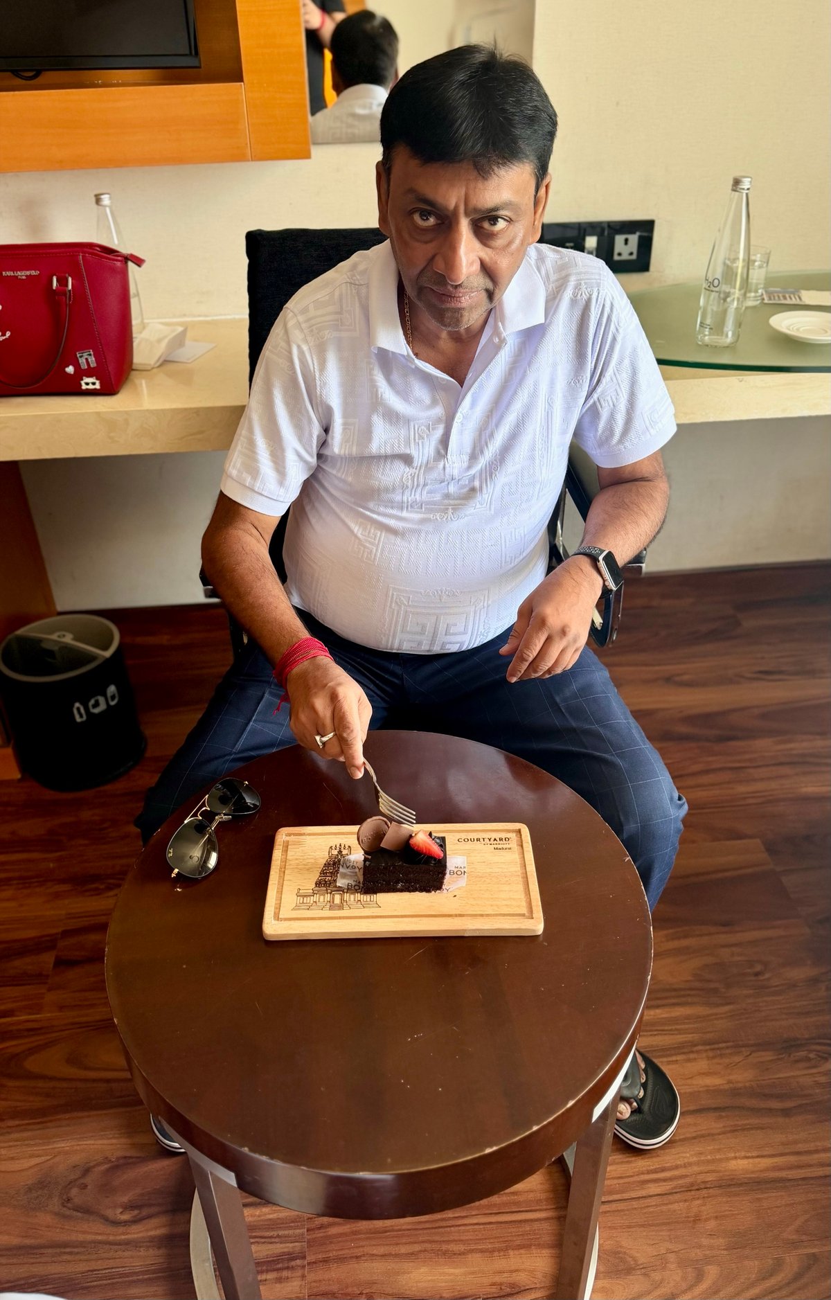 The hotel sent up a cake