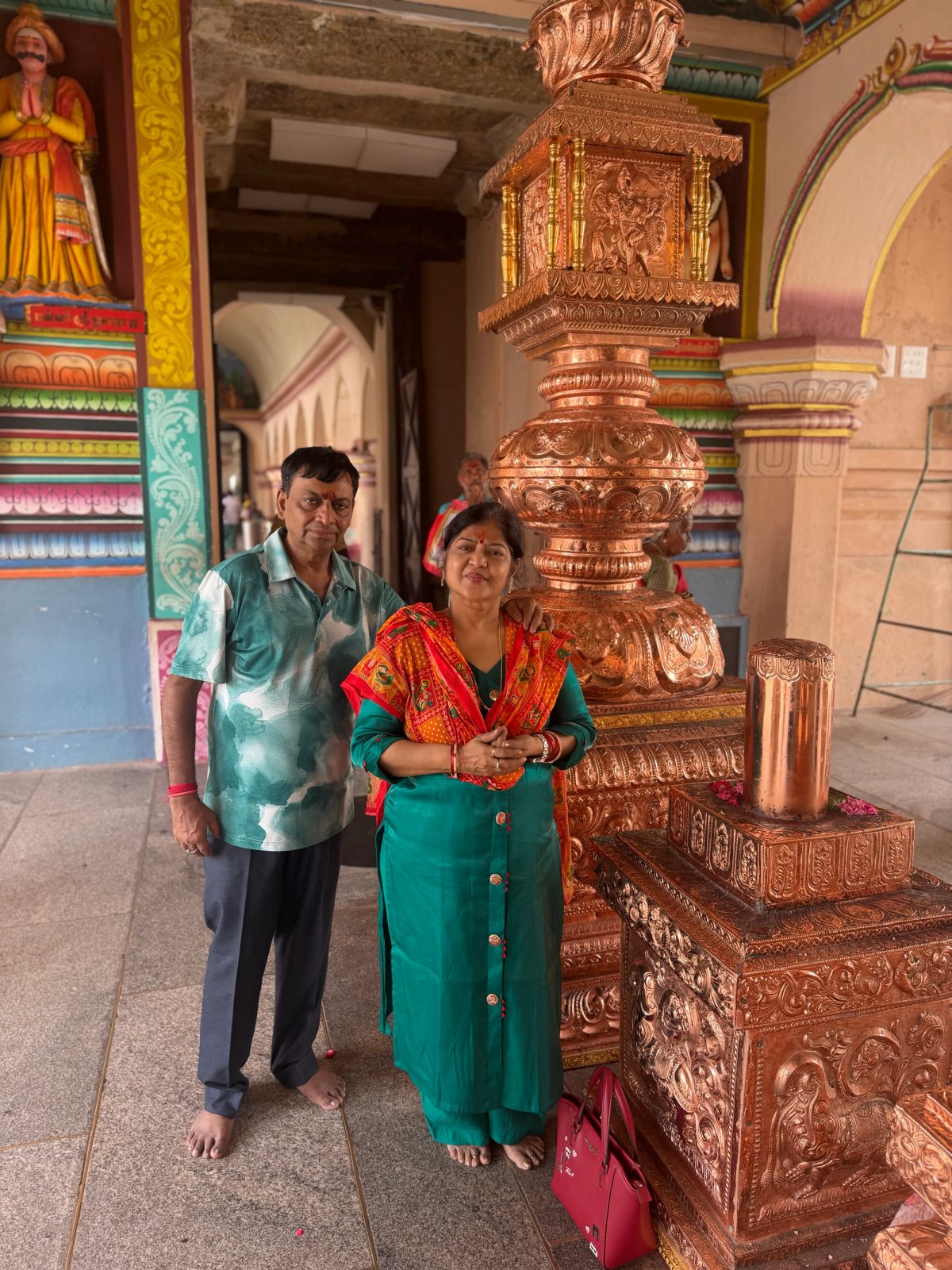 Seeking divine blessings at the sacred Punnainallur Mariamman Temple.