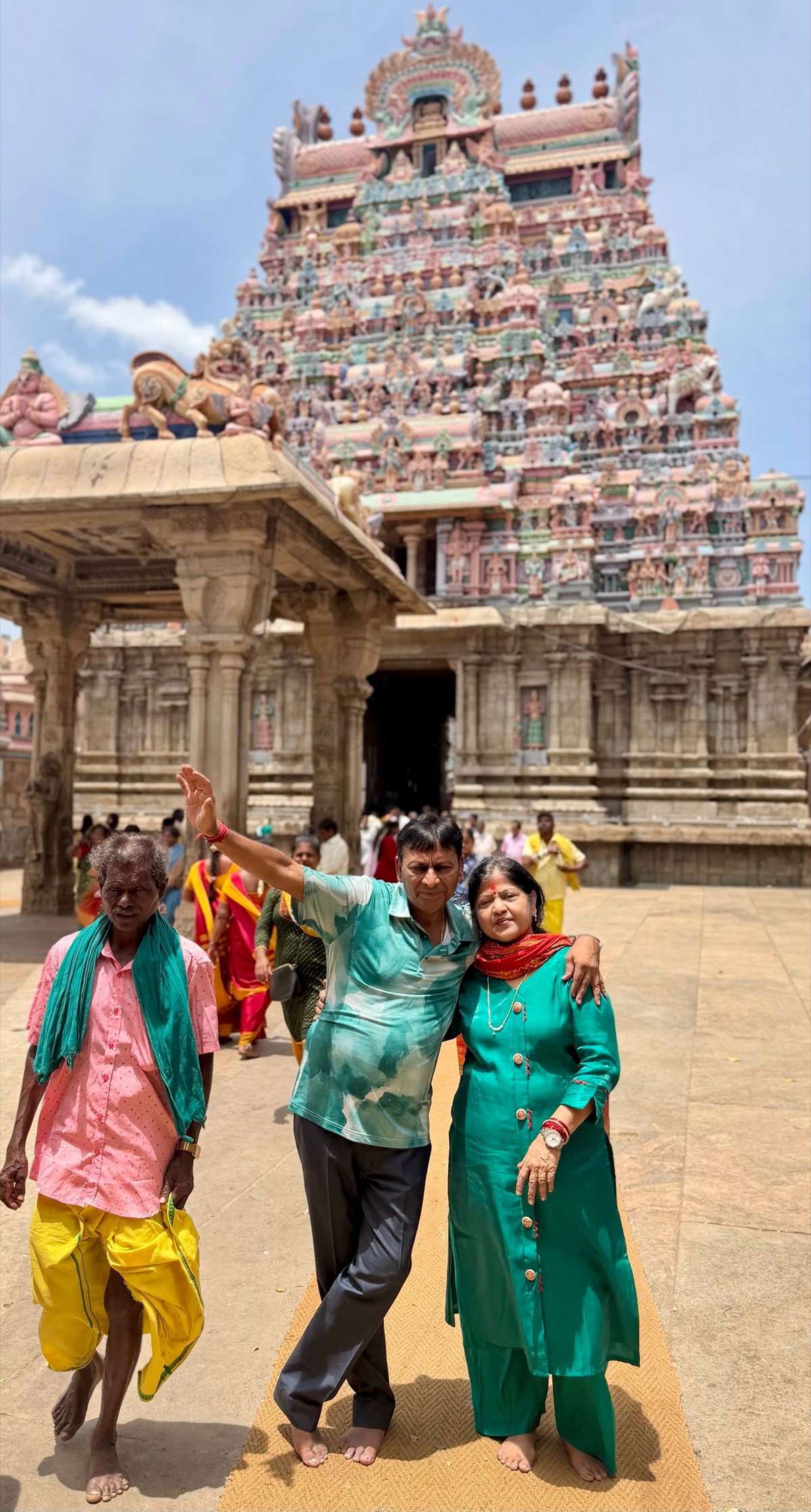 Ma and Papa in front of the tower