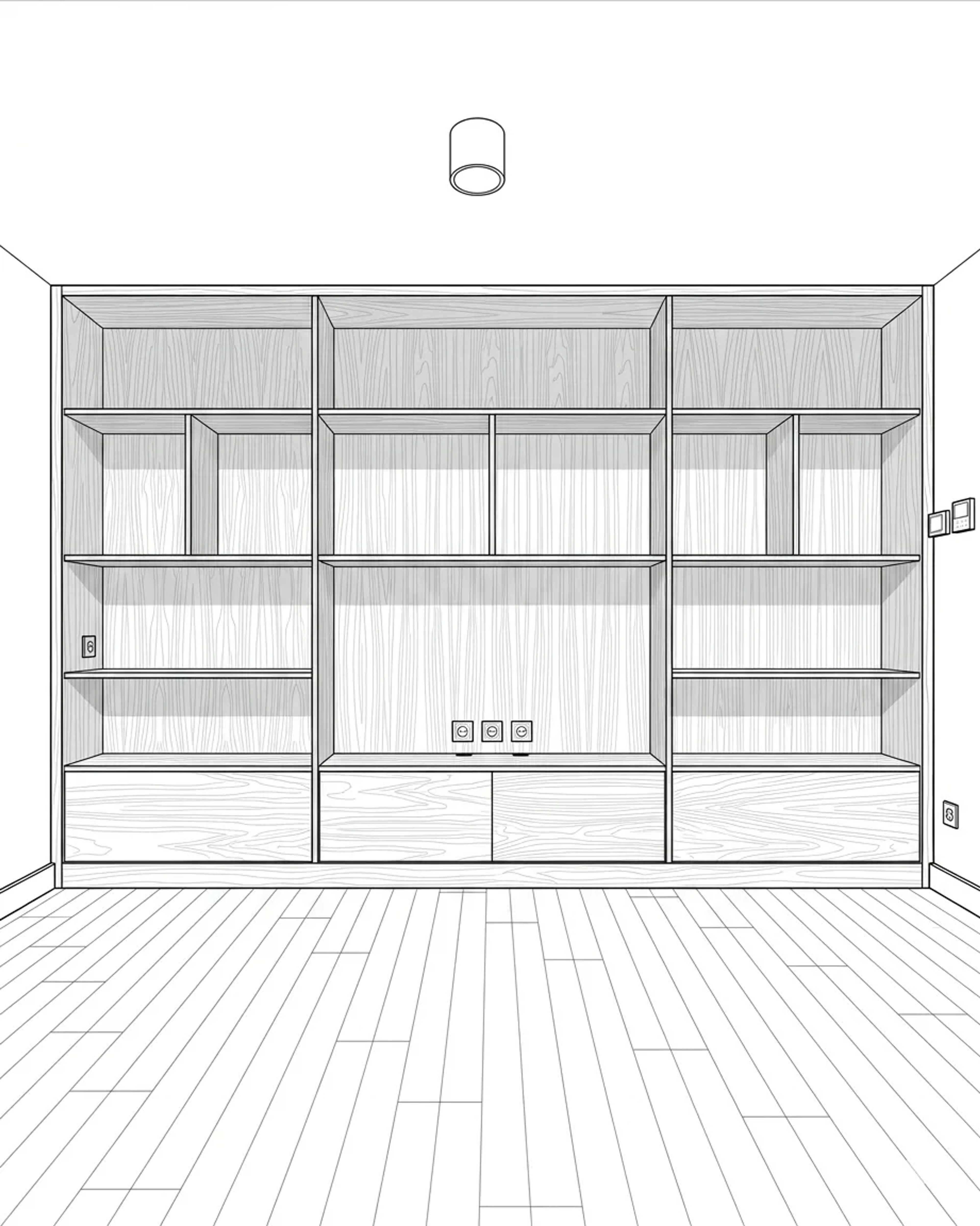 Custom Shelving, CAD drawing