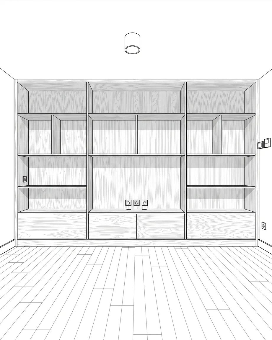 Custom Shelving, CAD drawing