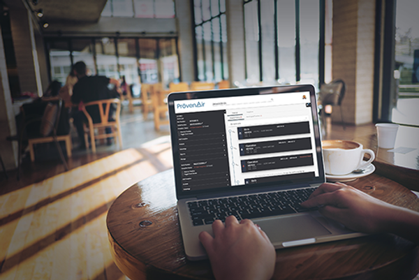 ProvenAir app on laptop