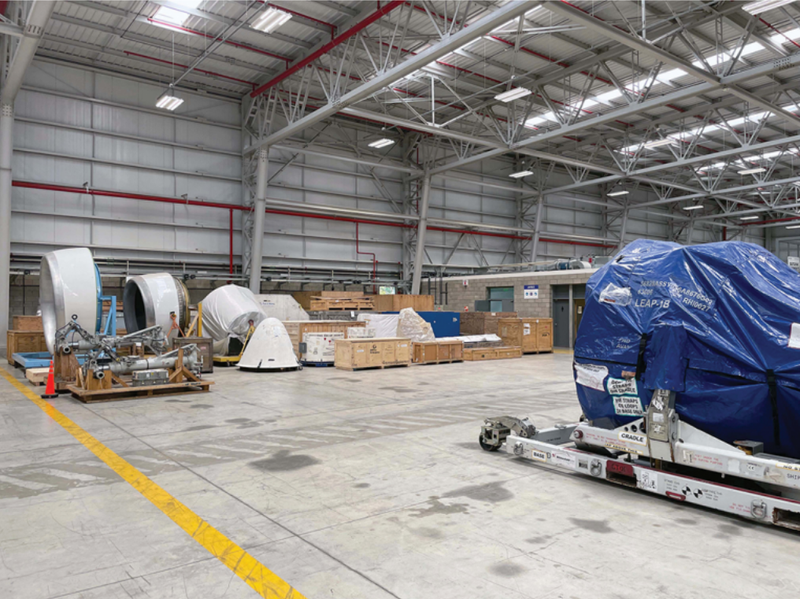 Parts awaiting shipment or service often sit idle awaiting validation of records—many of them still on paper. Credit: Lindsay Bjerregaard/Aviation Week Network 