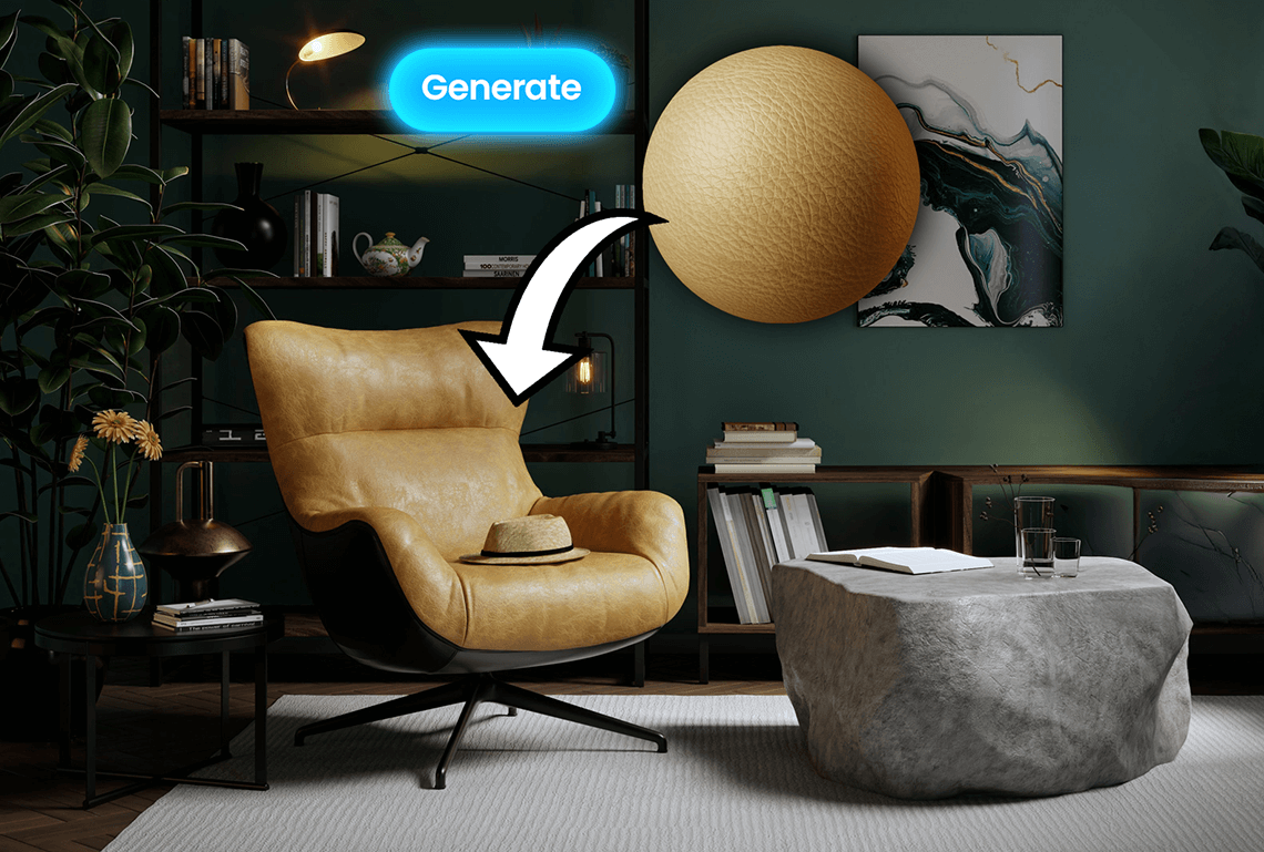 การสร้างวัสดุด้วย AI (AI material generation)