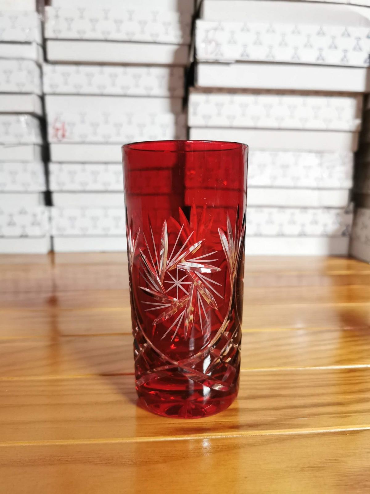 Cốc pha lê mài Tiệp Khắc, cao 15cm – ảnh 7