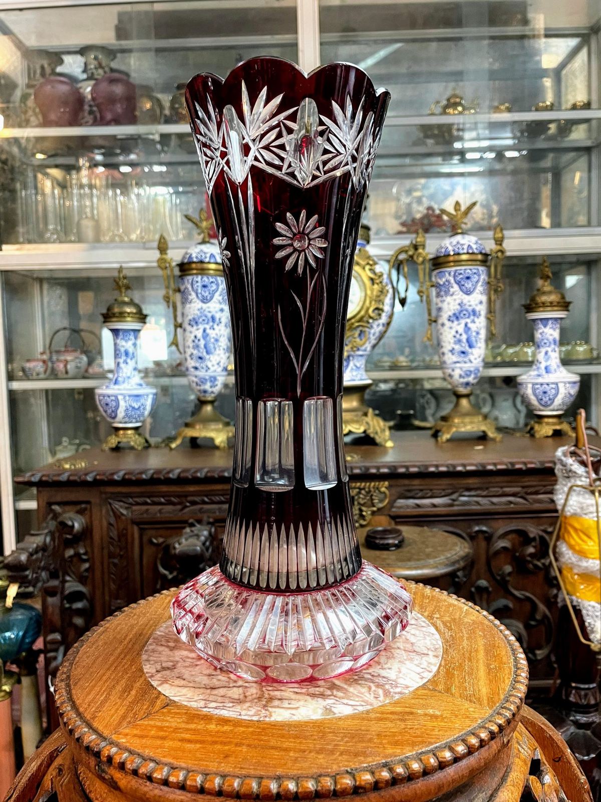 Bình hoa pha lê Séc, cao 28cm – ảnh 2