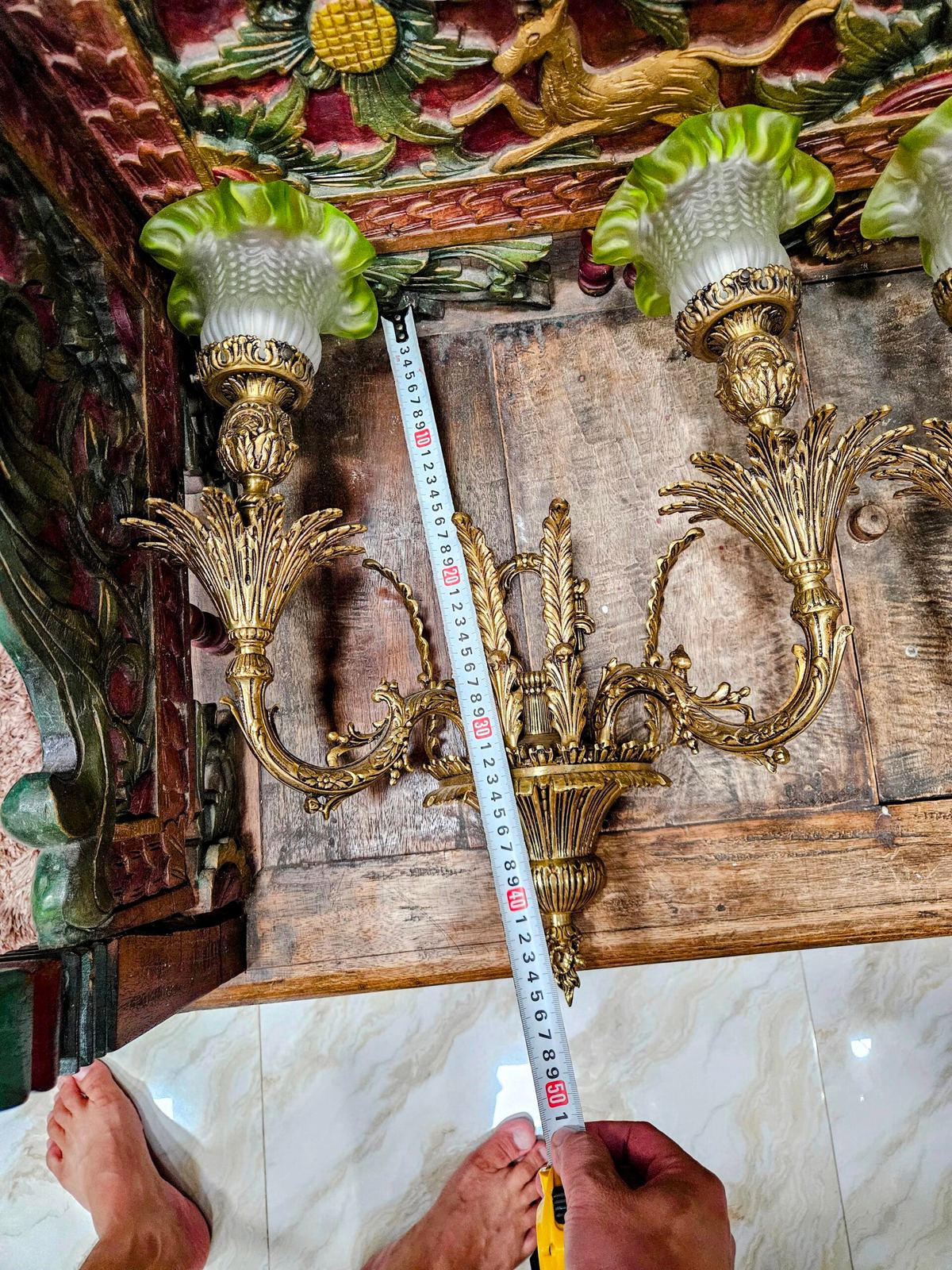 Cặp đèn tường Pháp, rộng 41cm – ảnh 4