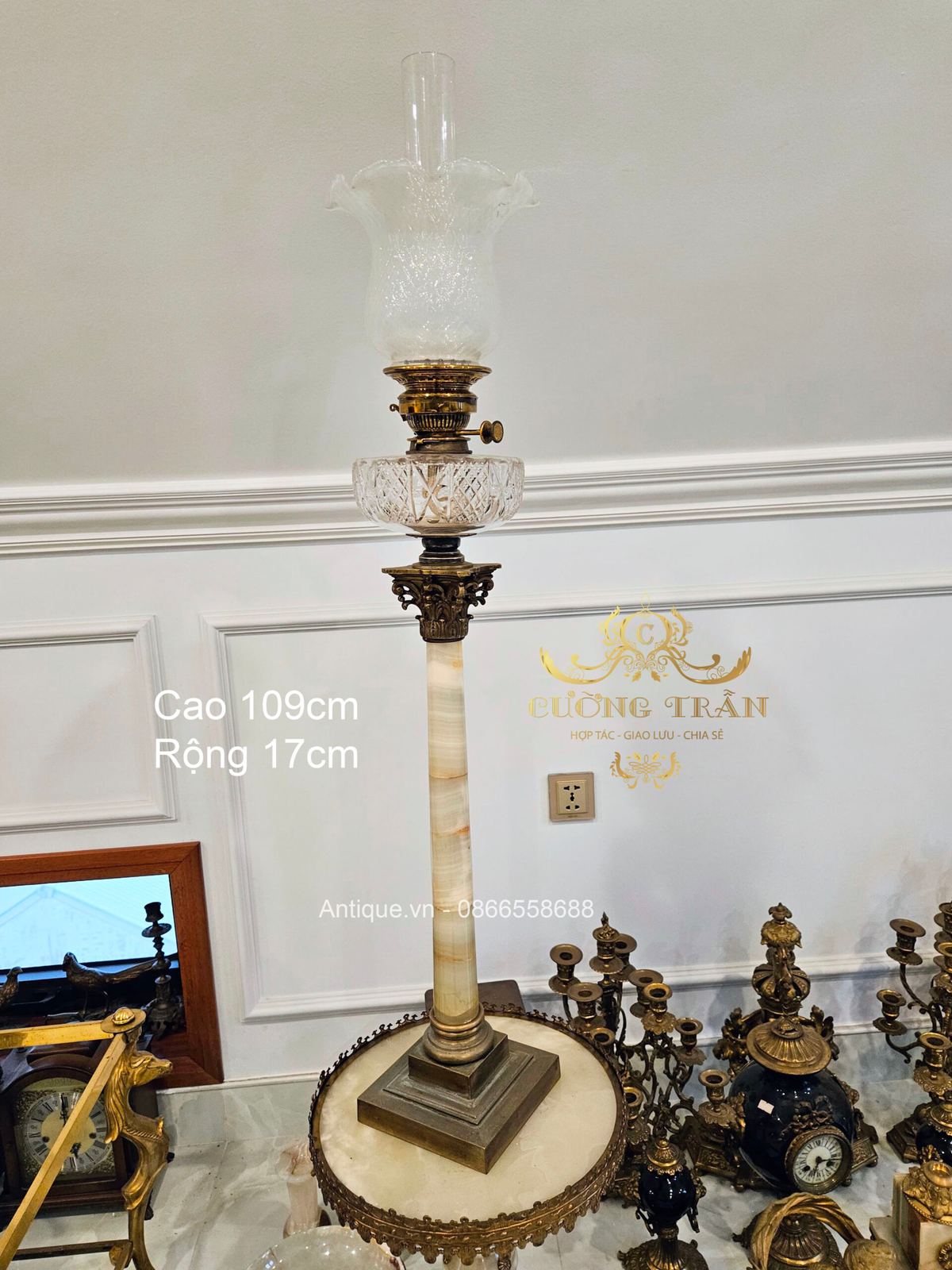 Đèn dầu Pháp, cao 109cm – ảnh 1