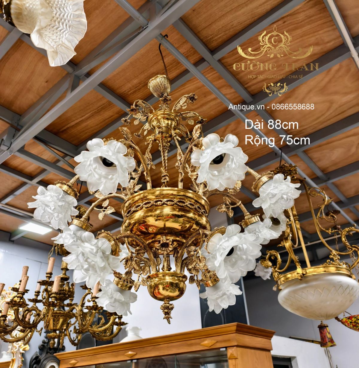 Đèn chùm lam hoa – ảnh 1