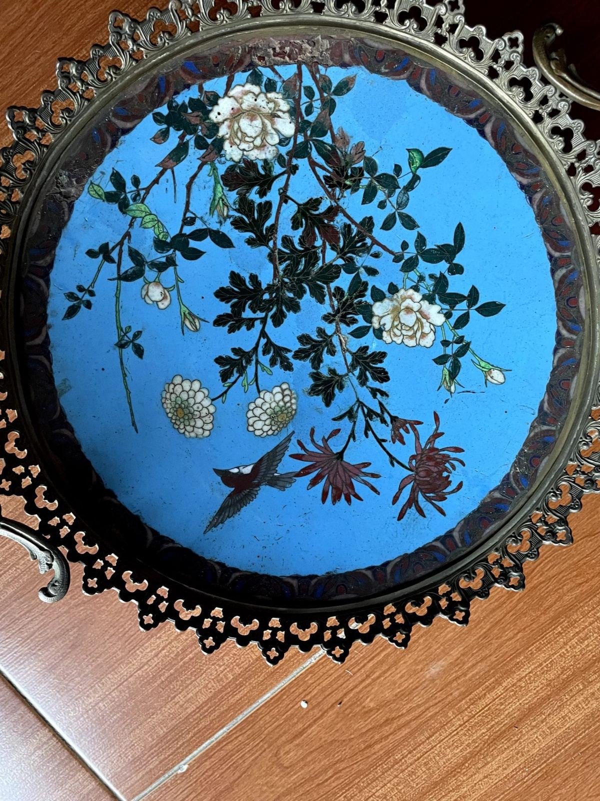 Đĩa pháp lam, đường kính 35cm – ảnh 2