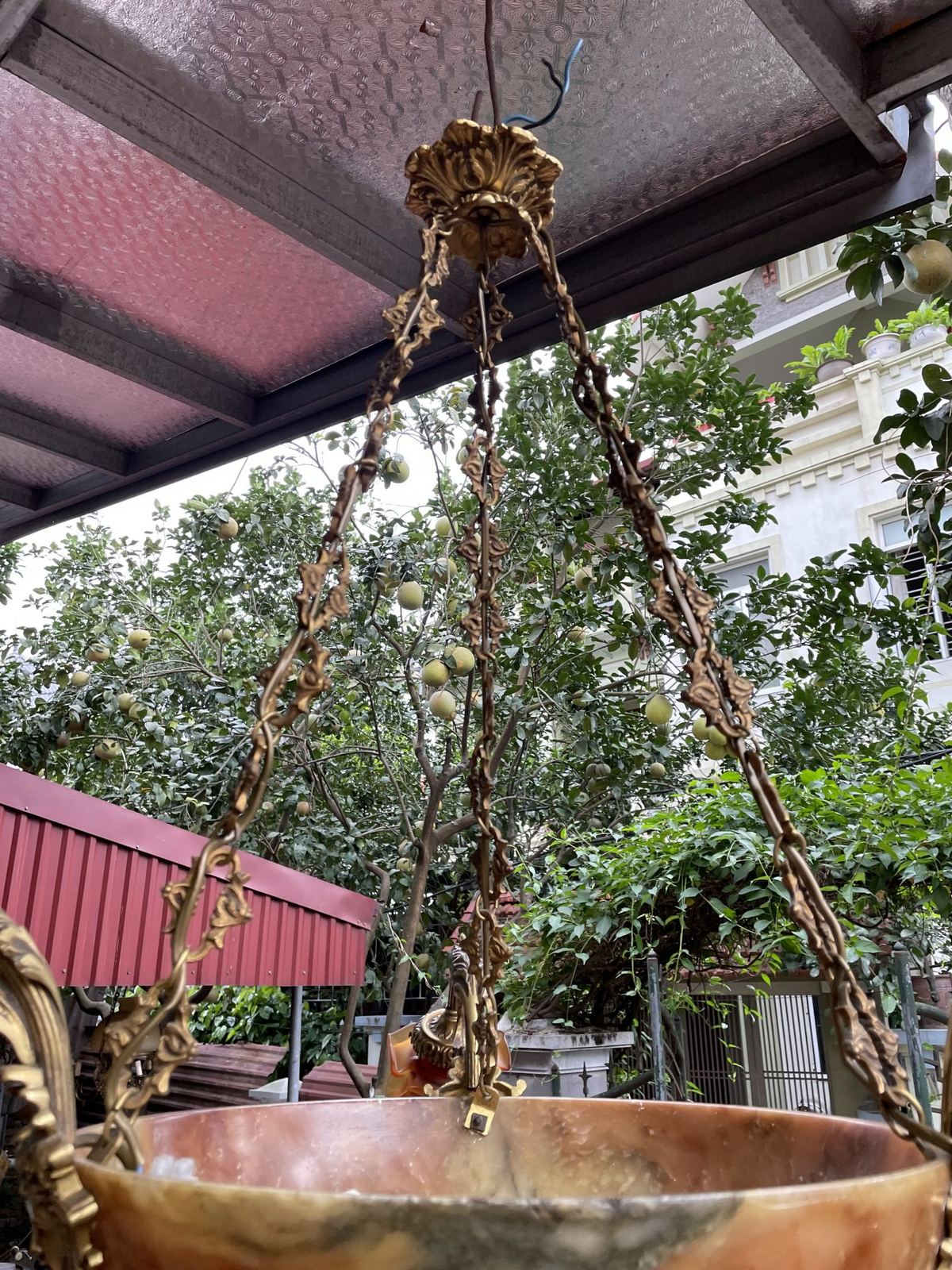 Đèn chùm chao đá Pháp, dài 80cm – ảnh 3