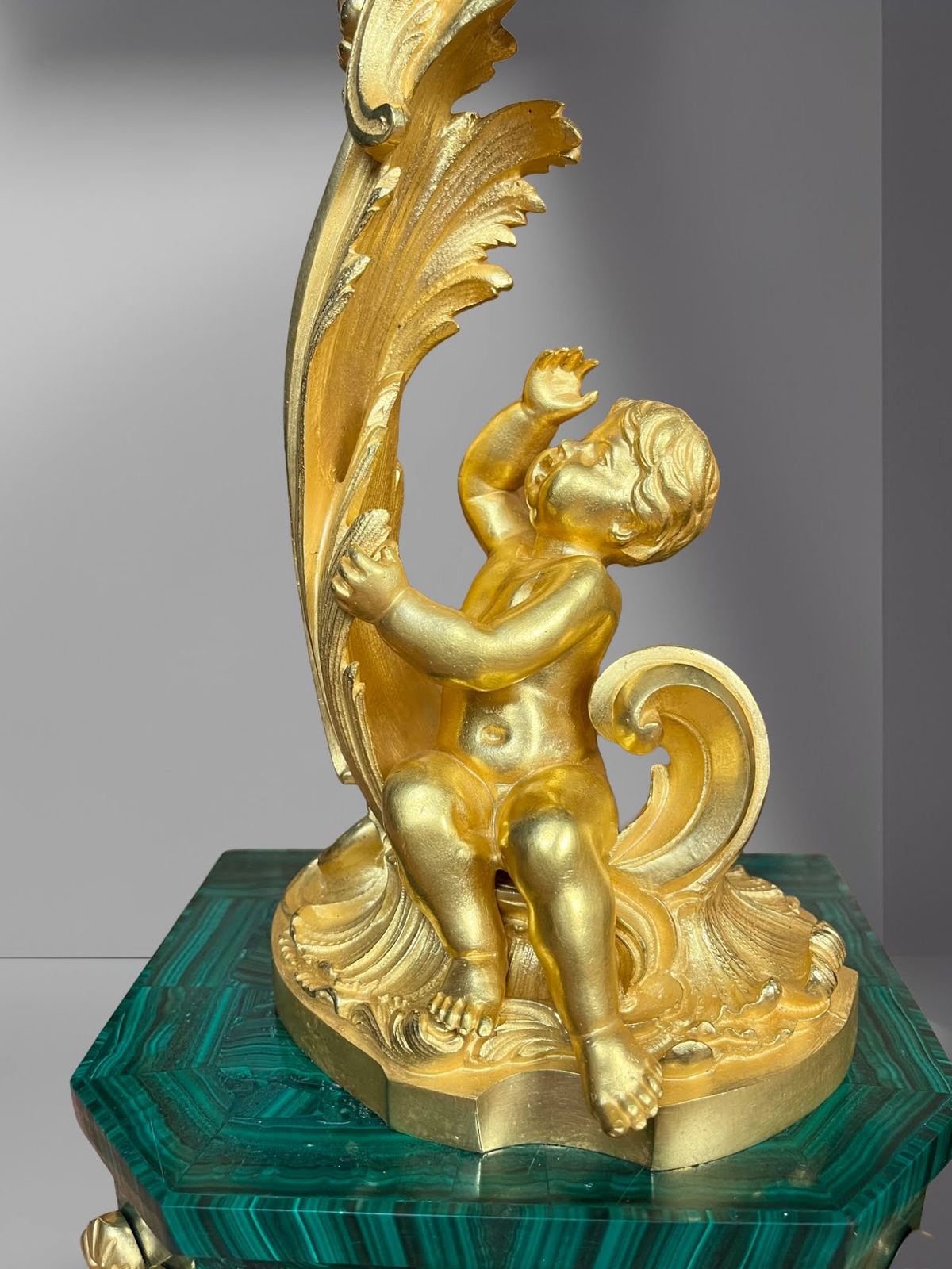 Bộ đồng hồ chân nến Pháp, cao 47cm – ảnh 8