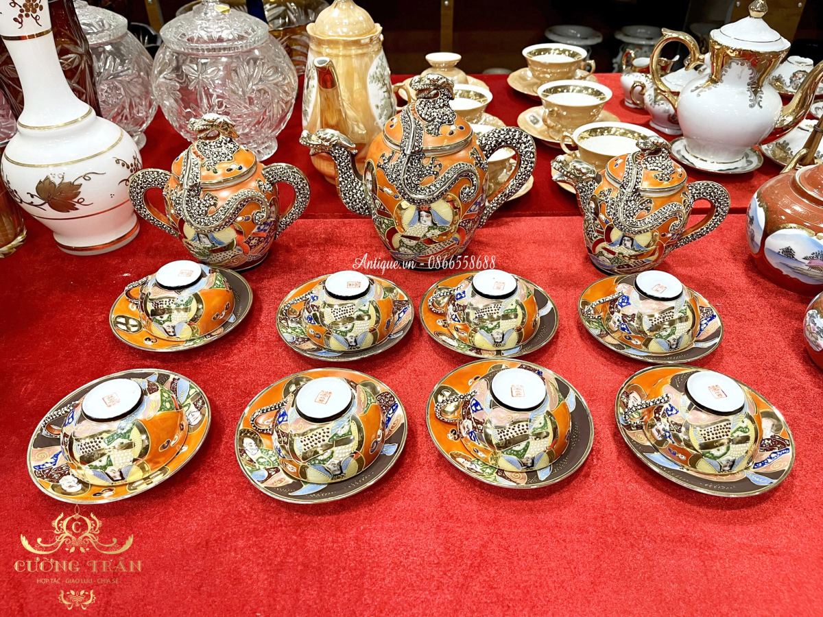 Bộ ấm trà Satsuma Nhật Bản – ảnh 1