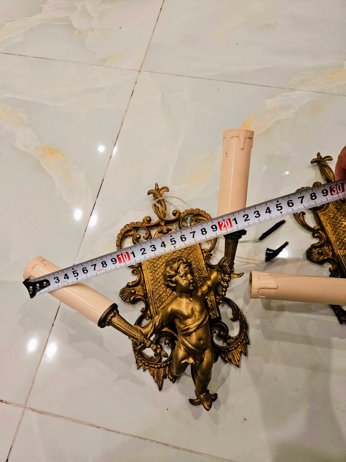 Cặp đèn tường Pháp, dài 27cm – ảnh 5