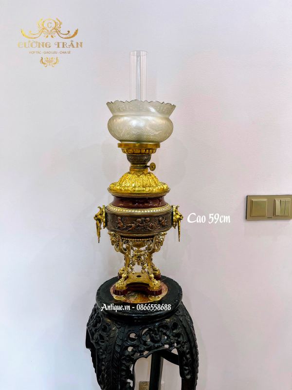 Đèn dầu Pháp, cao 69cm – ảnh 1