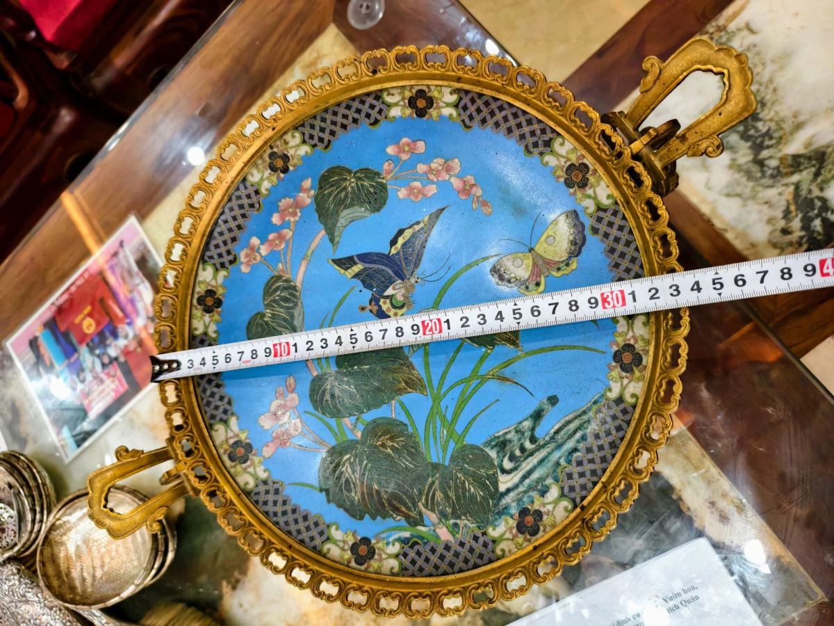 Đĩa pháp lam, cao 22cm – ảnh 5