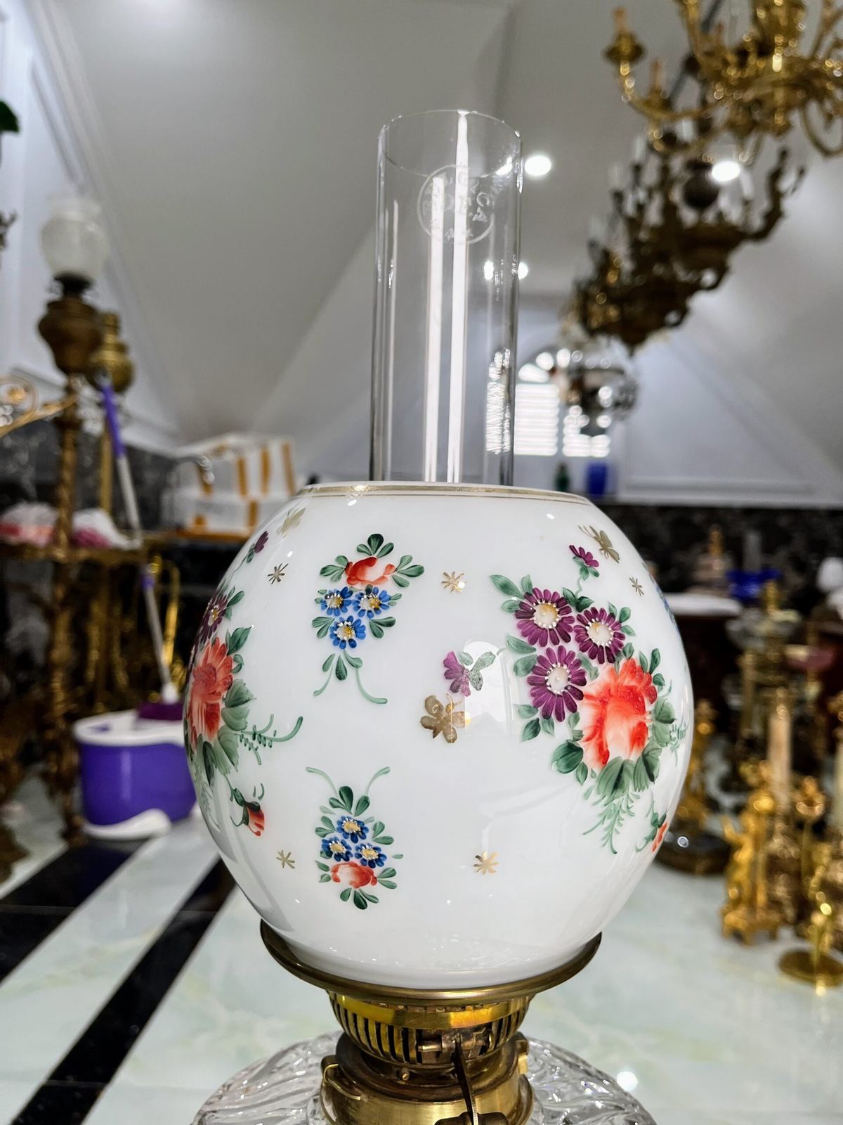 Đèn dầu Pháp, cao 91cm – ảnh 5