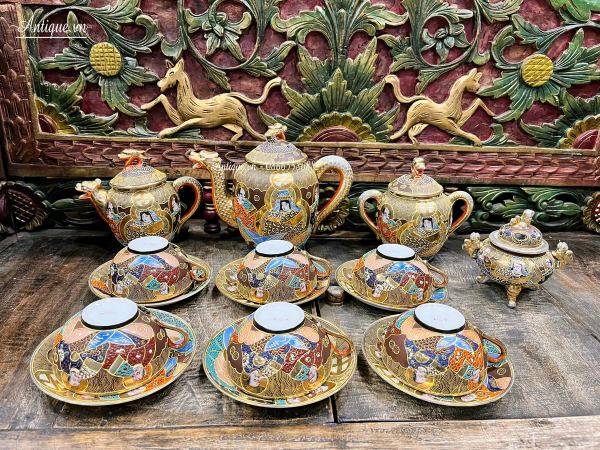 Bộ ấm trà Satsuma Nhật Bản – ảnh 1