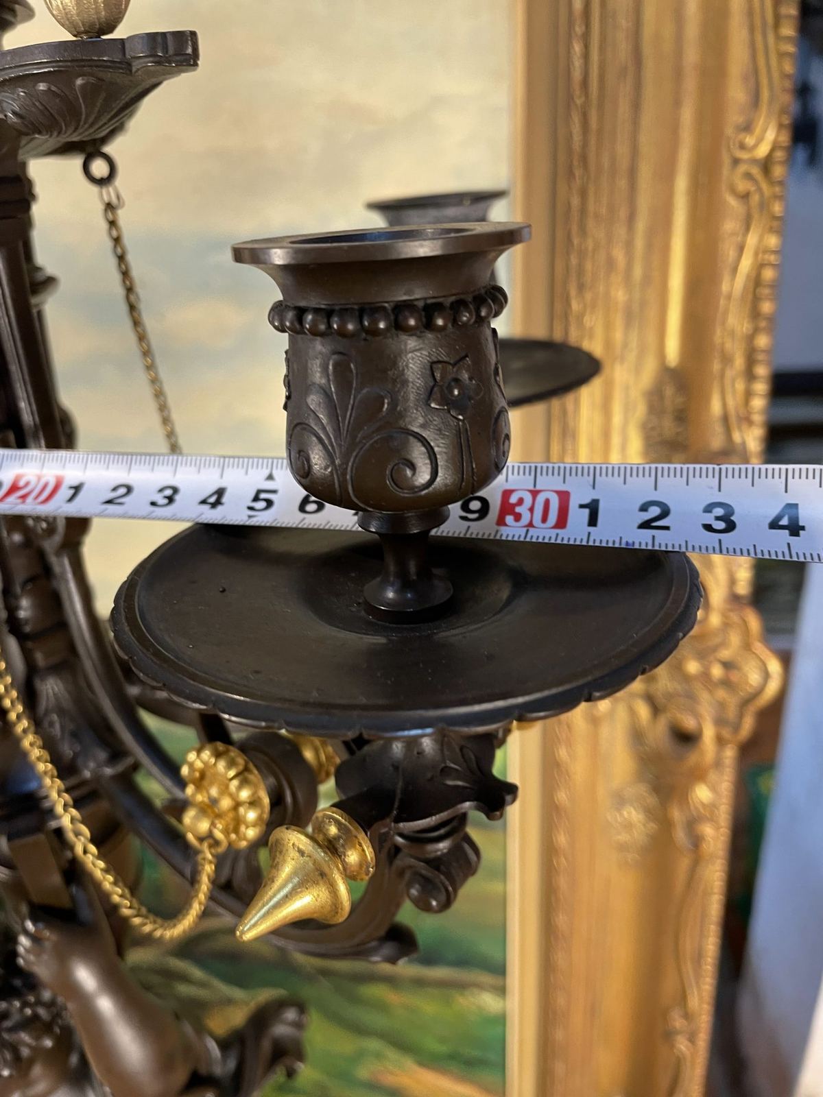 Bộ đồng hồ chân nến malachit – ảnh 17