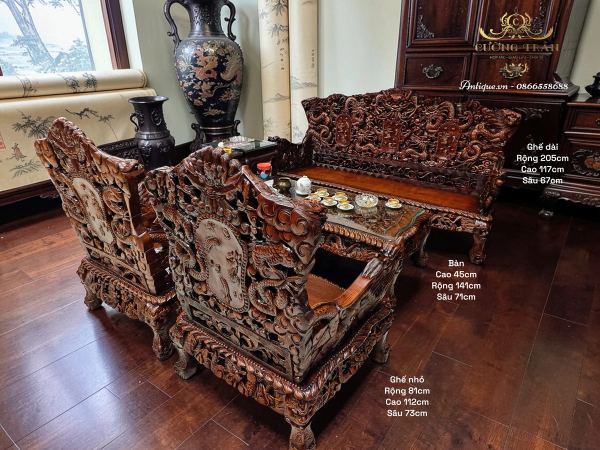 Bộ bàn ghế gỗ hương cửu long – ảnh 1