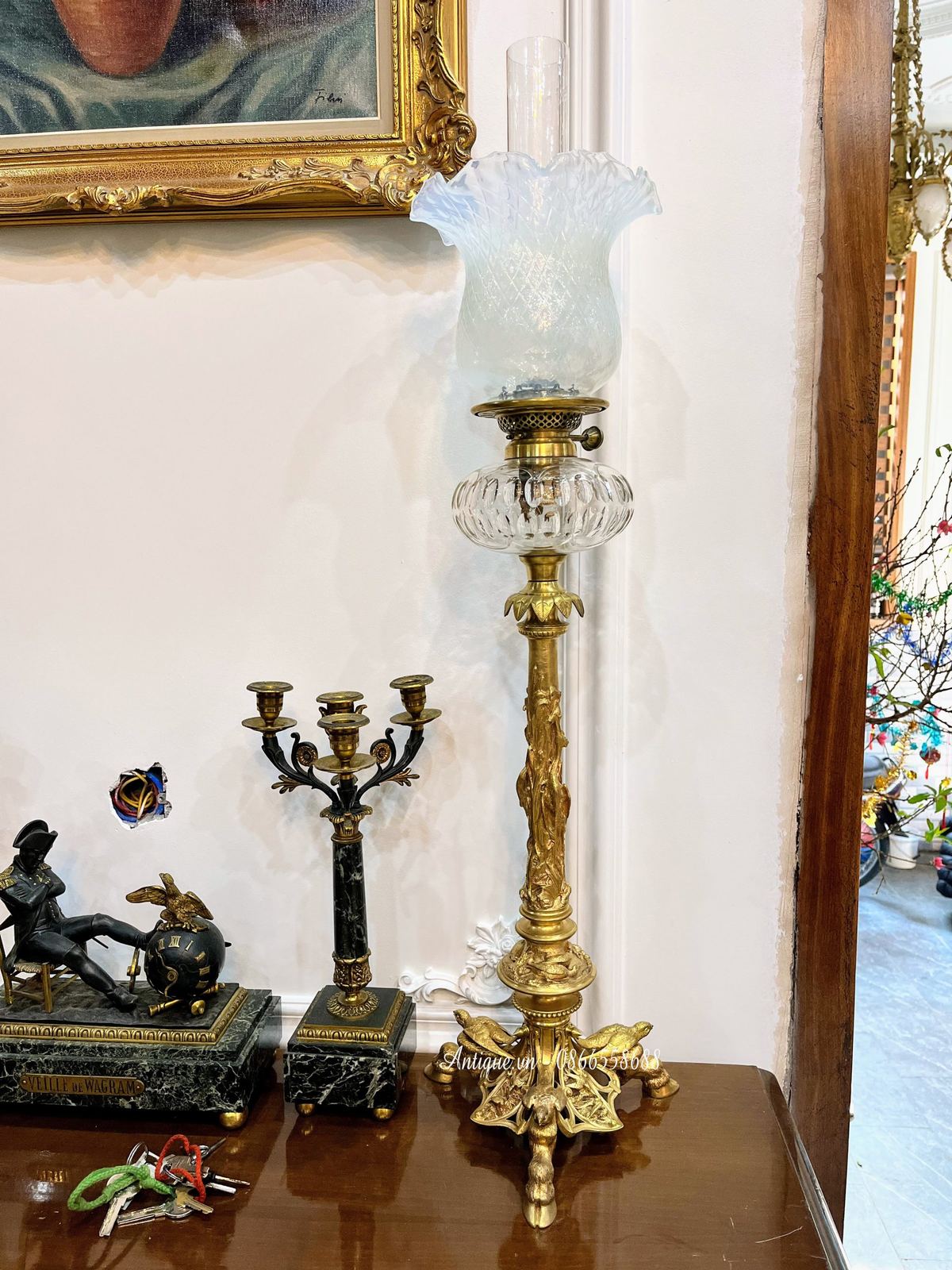 Đèn dầu Pháp, cao 93.5cm – ảnh 1